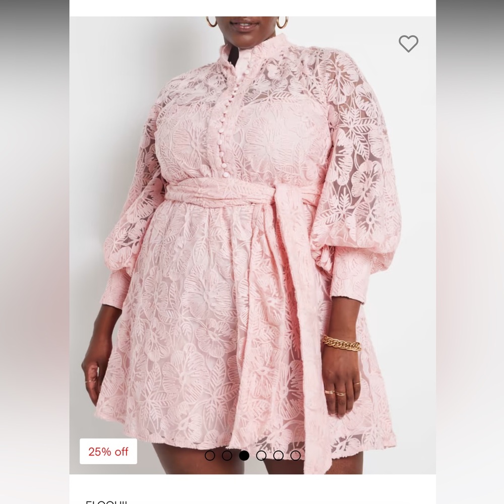 ELOQUII sz 20 Pink Maeve Lace Mini Dress EUC